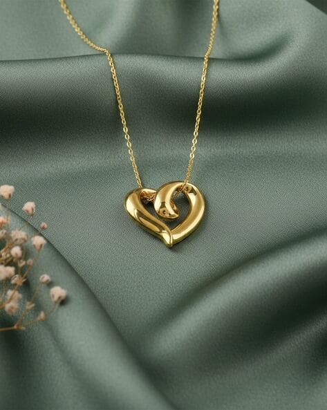 Giva Women Sterling Silver Gold-Plated Love Pendant with Chain