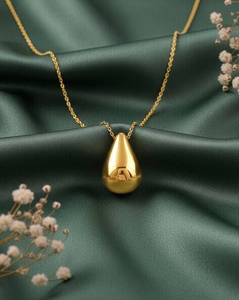 Giva Women Sterling Silver Gold-Plated Dome Drop Pendant with Chain