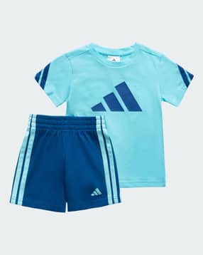 adidas kids Boys Performance 3-Striped T-Shirt & Shorts Set-picture-14