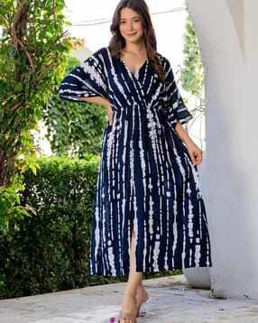 Printed A-Line Dress-image-46