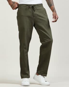 Men Straight Fit Flat-Front Pants-image-22