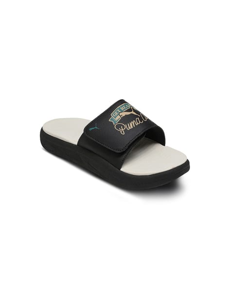 Puma SoftrideSlide SUPERPUMA Youth Slip-on Slides (Black)