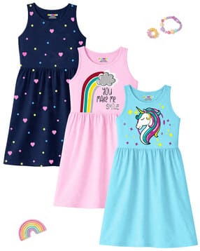 Girls Cotton Frock Dress-image-3