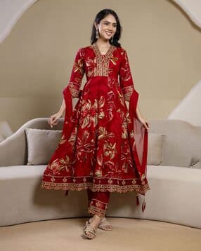 Embroidery Anarkali Kurta Set-image-22