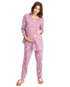lotik Women Stars Print T-Shirt & Pyjama Set-picture-29