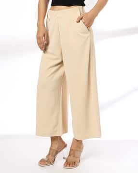 Women Straight Fit Palazzos with Insert Pockets