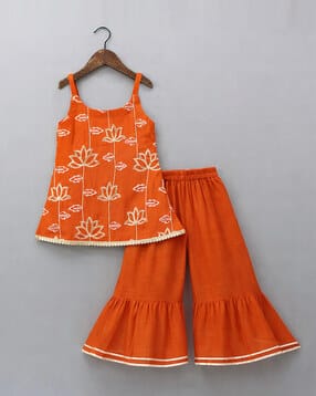 kidsflower Girls Embellished & Embroidery Kurta Set-picture-28