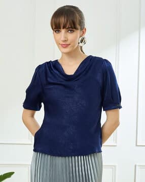 latin quarters Women Relaxed Fit Cowl Neck Top-picture-17