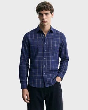 the indian garage co Men Checked Slim Fit Shirt with Patch Pocket-picture-39