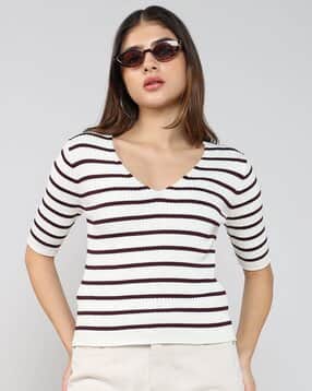 lee cooper Women Striped Regular Fit Sweater-picture-46