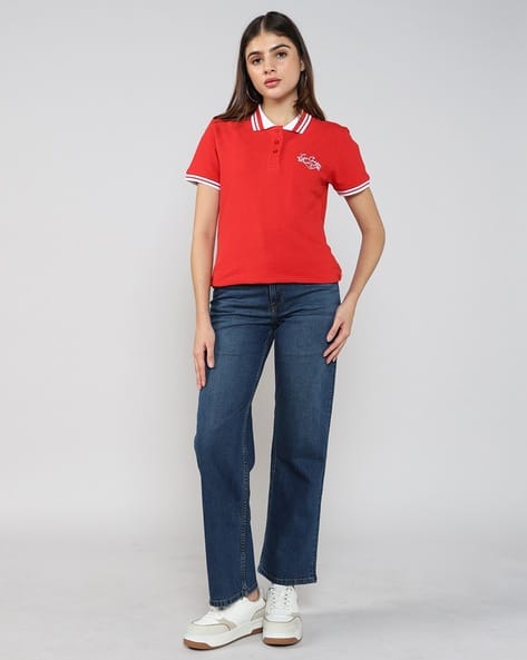Women Lightly Washed Straight Jeans