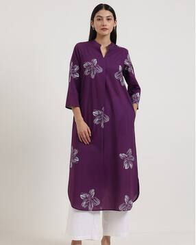 pink fort Women Floral Print Straight Kurta-picture-10