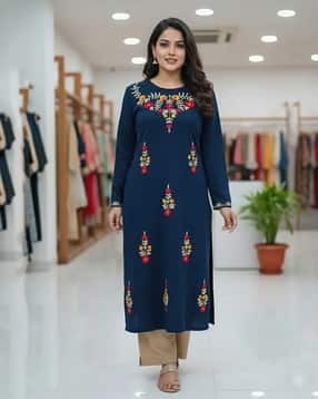 nyrika Women Embroidered Straight Kurta-picture-44