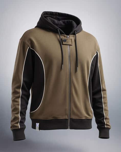 Men Colourblock Boxy Fit Hoodie - Image 5