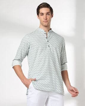 netplay Men Geometric Print Slim Fit Short Kurta-picture-28