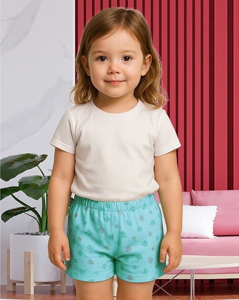 Gialon Girls Geometric Print Cotton Boyshorts