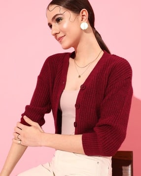street9 Women Cable Knit Acrylic Crop Cardigan-picture-44