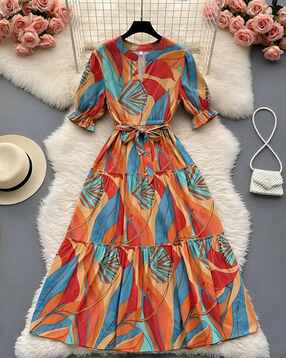 revangi Women Printed Fit & Flare Dress-picture-14
