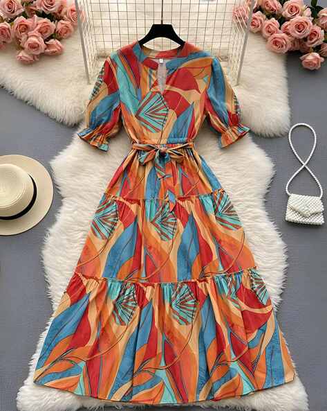 Revangi Women Printed Fit & Flare Dress