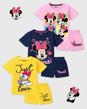 kuchipoo Girls Printed 3-Piece T-Shirt & Shorts Set-picture-51
