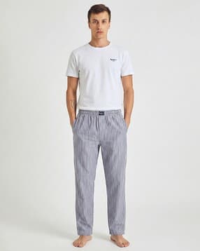 pepe jeans Men Mid-Rise Striped Relaxed Pyjamas-picture-26