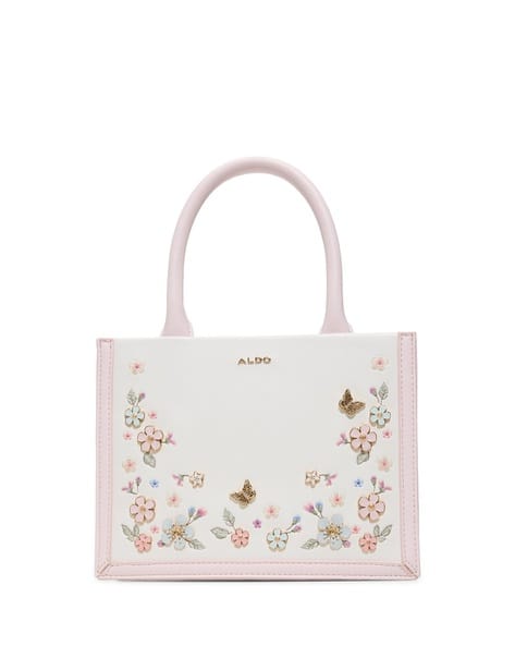 ALDO Women Floral Print Handbag with Detachable Sling Strap