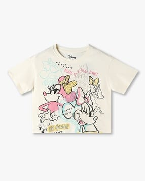 rio girls Girls Minnie Mouse Print Regular Fit Round-Neck T-Shirt-picture-48