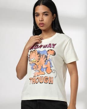 dnmx Women Garfield Monday Though Boxy T-Shirt-picture-34