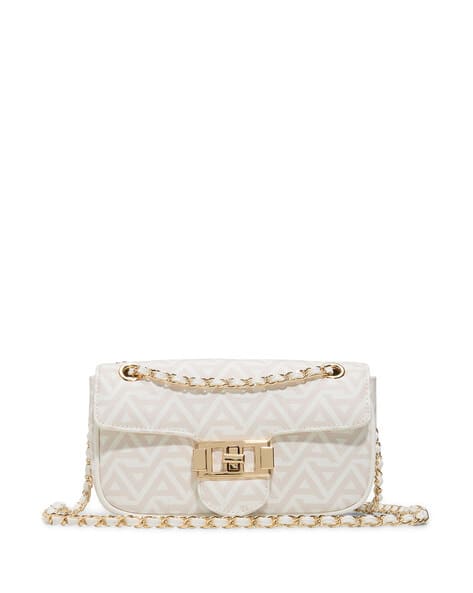 ALDO Women Geometric Print Crossbody Bag with Adjustable Chain Strap