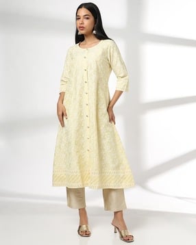 avaasa mix n' match Women Floral Print A-Line Kurta with Insert Pocket-picture-30