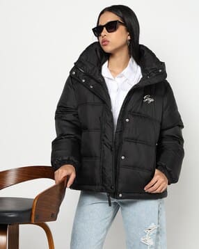 Women Logo Print Puffer Jacket