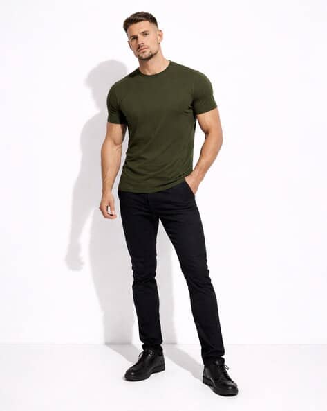PARCEL YARD Men Regular Fit T-Shirt with Round Neck