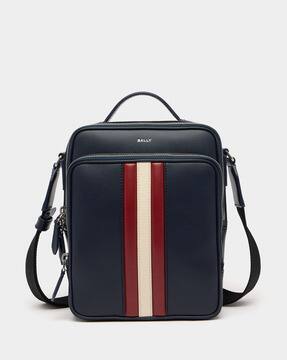 Buy Bally Mythos Leather Crossbody Bag | Black Color Men | AJIO LUXE