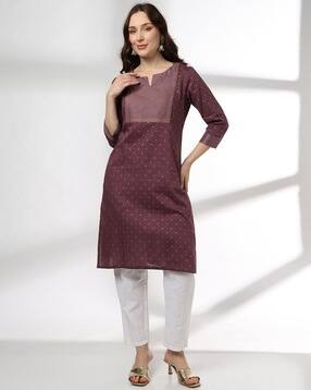 avaasa mix n' match Women Jacquard Yoke Straight Kurta-picture-38