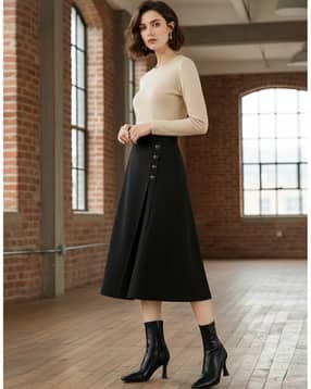 buda jeans co Mid-Rise A-Line Skirt-picture-16