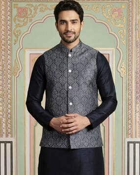 jompers Men Printed Nehru Jacket-picture-12