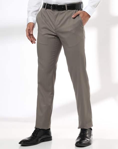 JOHN PLAYERS Men Slim Fit Flat-Front Formal Trousers