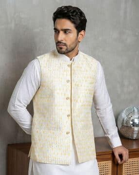 jompers Men Embroidered Nehru Jacket -picture-42