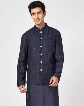 indus route by pantaloons Men Embroidered Nehru Jacket-picture-13