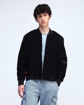 flying machine Men Relaxed Fit Zip-Front Bomber Jacket-picture-12