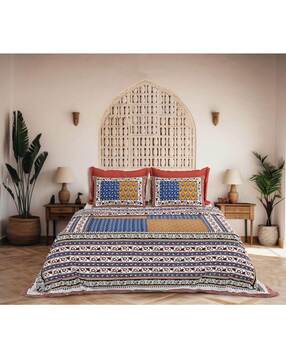 uniqchoice 280 TC Floral Print King Size Bedsheet with Pillow Covers-picture-43