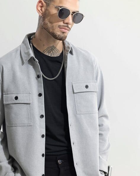 SNITCH Relaxed Fit Shirt with Flap Pockets - Image 6