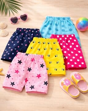kuchipoo Girls Printed Regular Fit Shorts with Elasticated Waist-picture-50