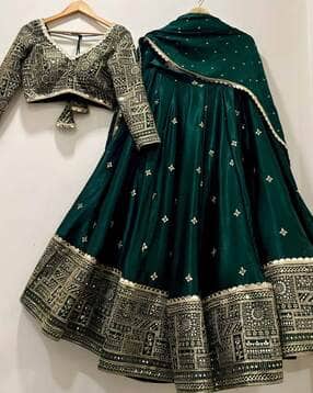 nyrika Women Embroidered Flared Lehenga Choli Set with Dupatta-picture-14
