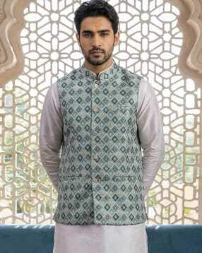 jompers Men Woven Design Nehru Jacket-picture-13