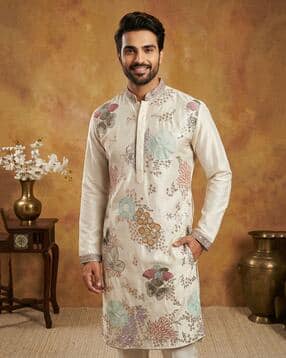 Regular Fit Embroidery Long Kurta-image-26