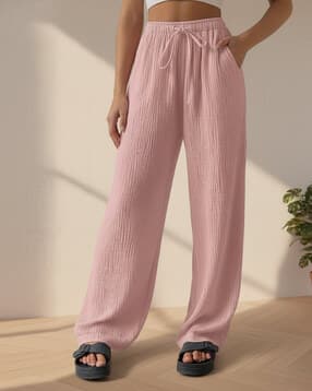 Women Relaxed Fit Flat-Front Pants