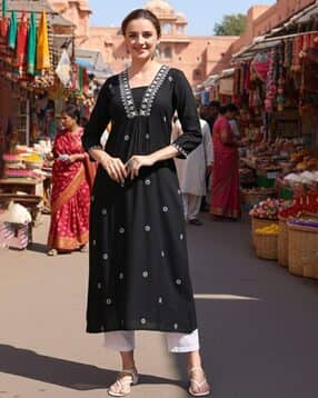 indie picks Rayon Embroidery Kurta-picture-46