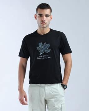 flying machine Men Printed Casual Crew-Neck T-Shirt-picture-13