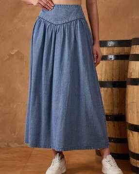 orchid blues Women Washed Flared Skirt-picture-41